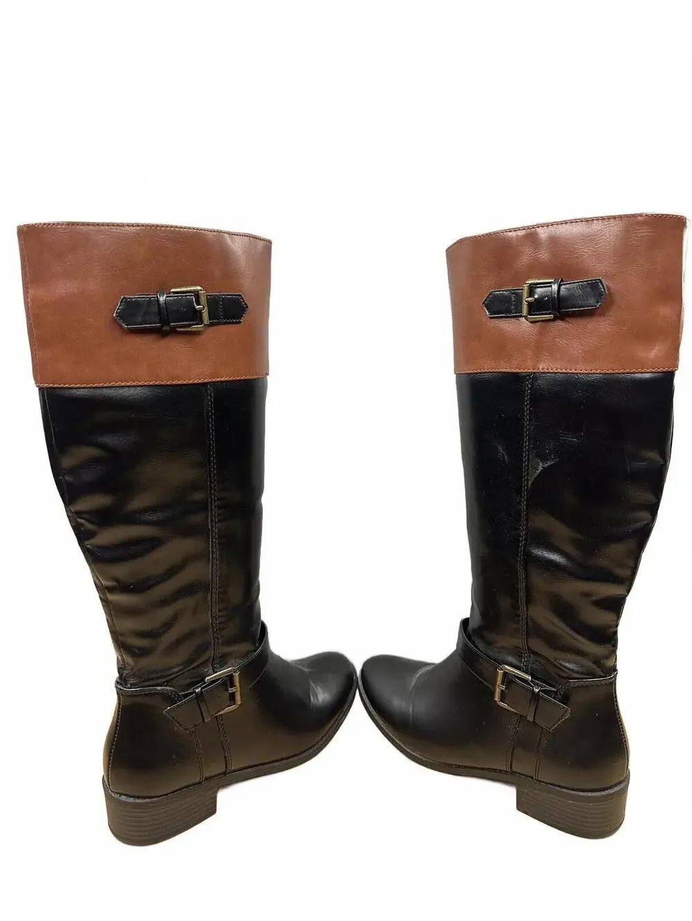 Rampage Two Tone Brown and Black Knee High Boots
